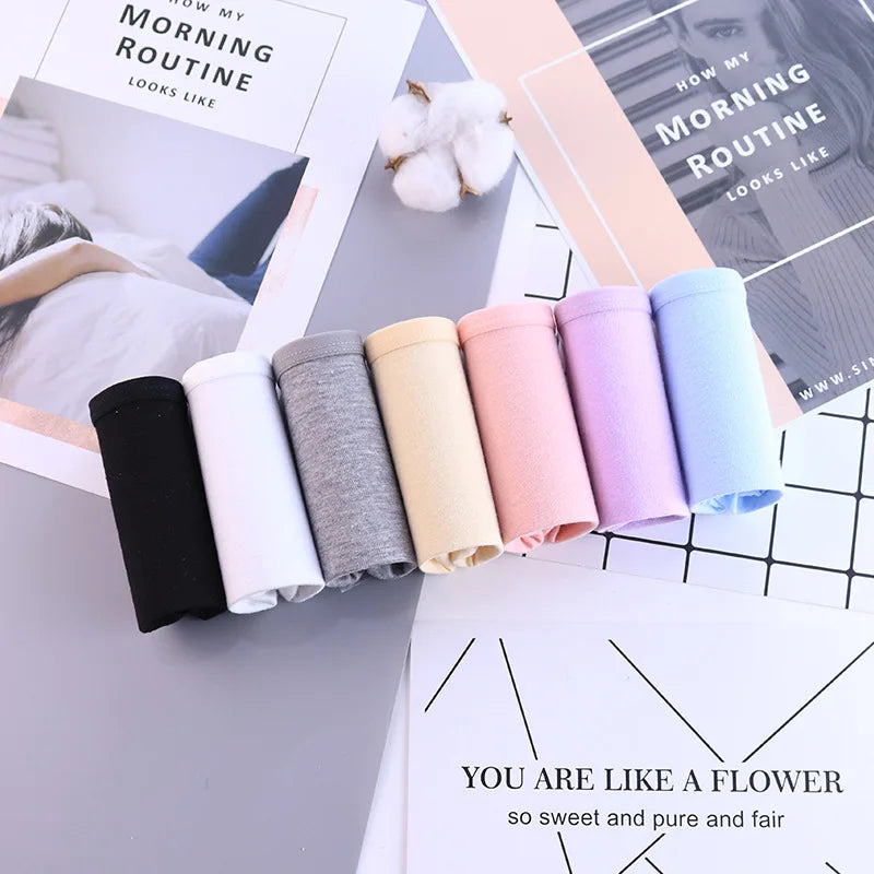 7Pcs/Lot Cotton Panties for Women Plus Size Underwear Comfortable Briefs Girls Female Underpants Sexy Lingeries Intimates M-4XL