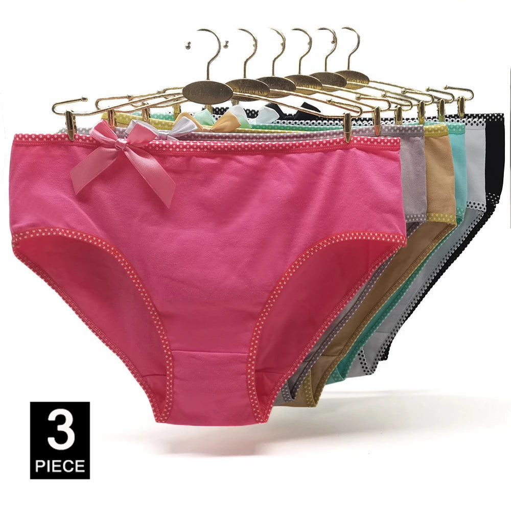 INTIMO SECRETS 3PCS Cotton Panties – Plus Size Women’s Cozy Lingerie