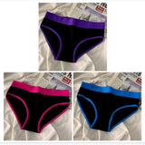 3Pcs/set Women's Panties Cotton Sports Briefs Middle Waist Solid Color Underwear Soft Breathable Underpants Female Sexy Lingerie
