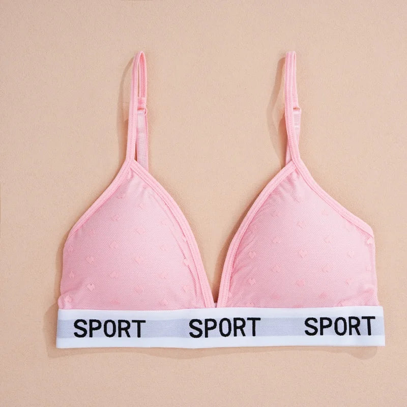 INTIMO SECRETS Dot Lace Push-Up Bralette – Wireless V-Neck Women’s Bra