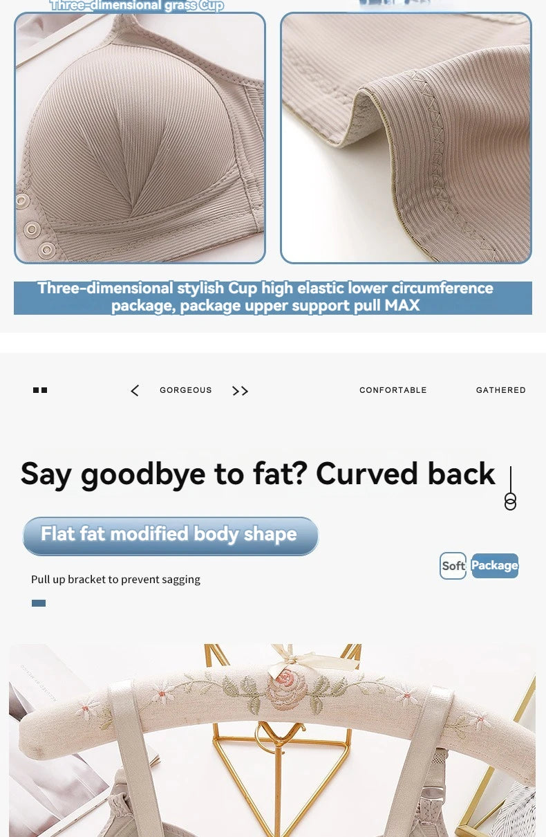 INTIMO SECRETS Plus Size Front Buckle Push-Up Bra – Adjustable & Comfortable