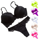 INTIMO SECRETS 2024 Floral Lace Push-Up Bra & Panties Set for Women