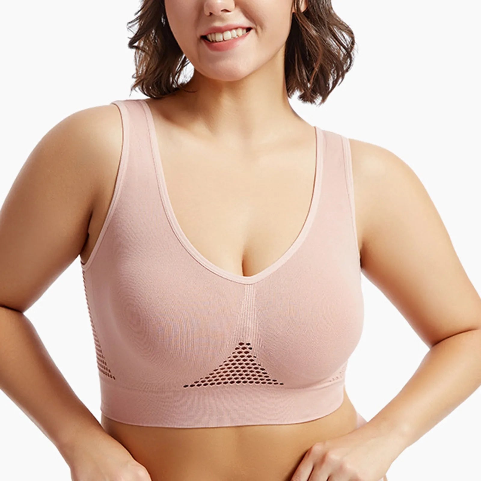 INTIMO SECRETS Wireless Sports Bra – Seamless Push-Up Crop Top