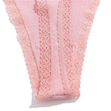 INTIMO SECRETS 4PCS Cotton Lace G-String – Low-Rise Thongs for Women