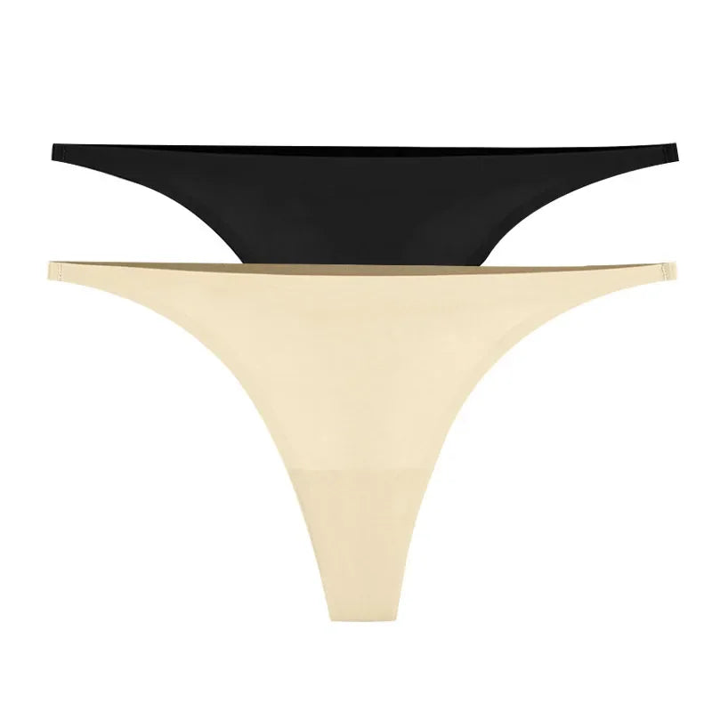 INTIMO SECRETS Bamboo Silk Seamless Thongs – Sexy V-Waist Antibacterial G-String & Breathable Soft Lingerie