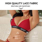 INTIMO SECRETS Dot Lace Push-Up Bralette – Wireless V-Neck Women’s Bra