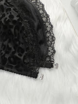 New Black leopard print front button bra sexy Lingerie lace leopard print thin double-layer women's underwear YS3099