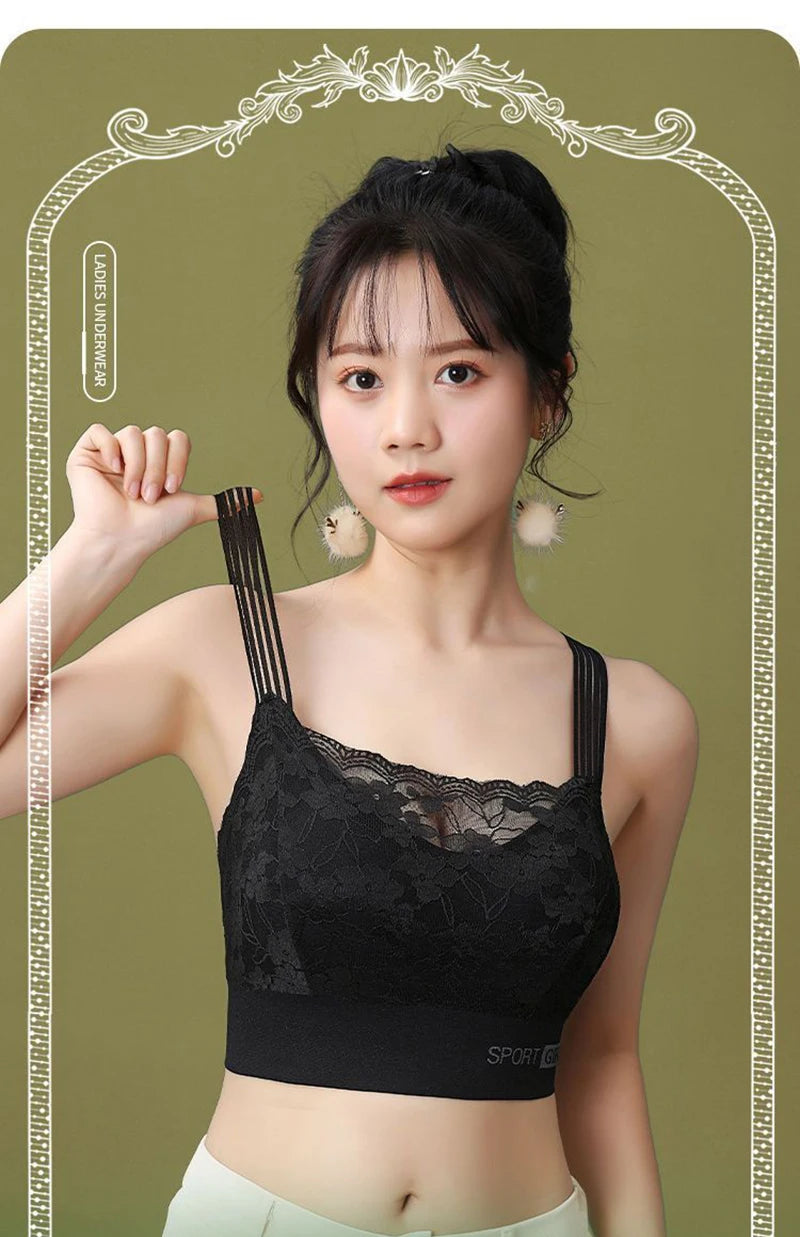 INTIMO SECRETS Women’s Plus-Size Lace Lounge Bra – Quick-Dry, Stretch, Solid Color