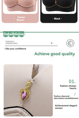 New Non-magnetic Thin Cup Glossy Fat Mm Bra Large Size No Underwire Comfortable Breathable Gathered Women's Underwear