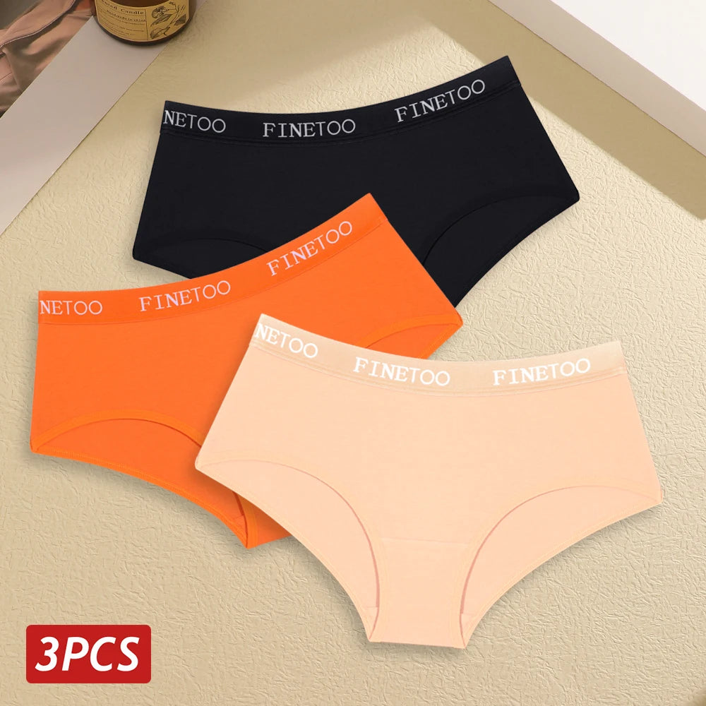 INTIMO SECRETS 3PCS Women’s Cotton Seamless Briefs – Plus Size Low-Waist Panties (S-XXL)