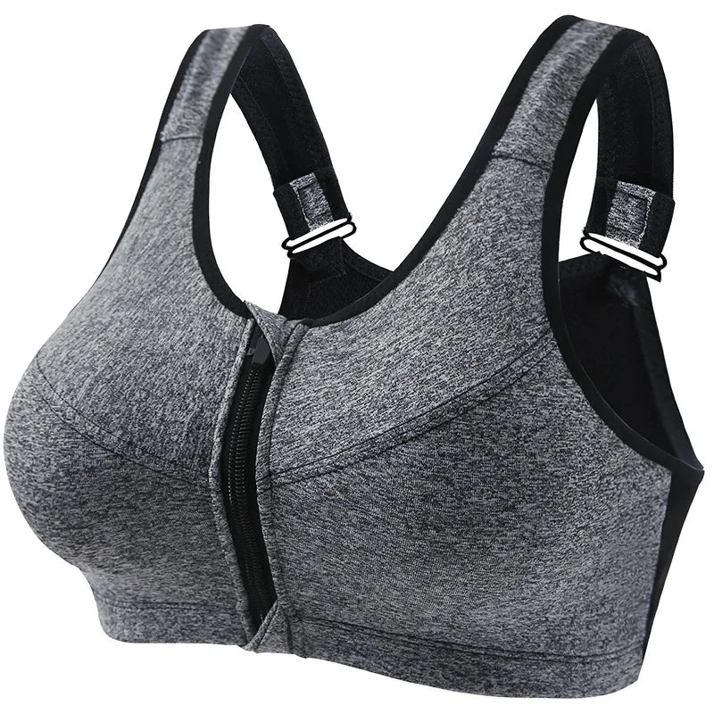 INTIMO SECRETS Women’s Shockproof Sports Bra – Front Zipper Yoga Vest