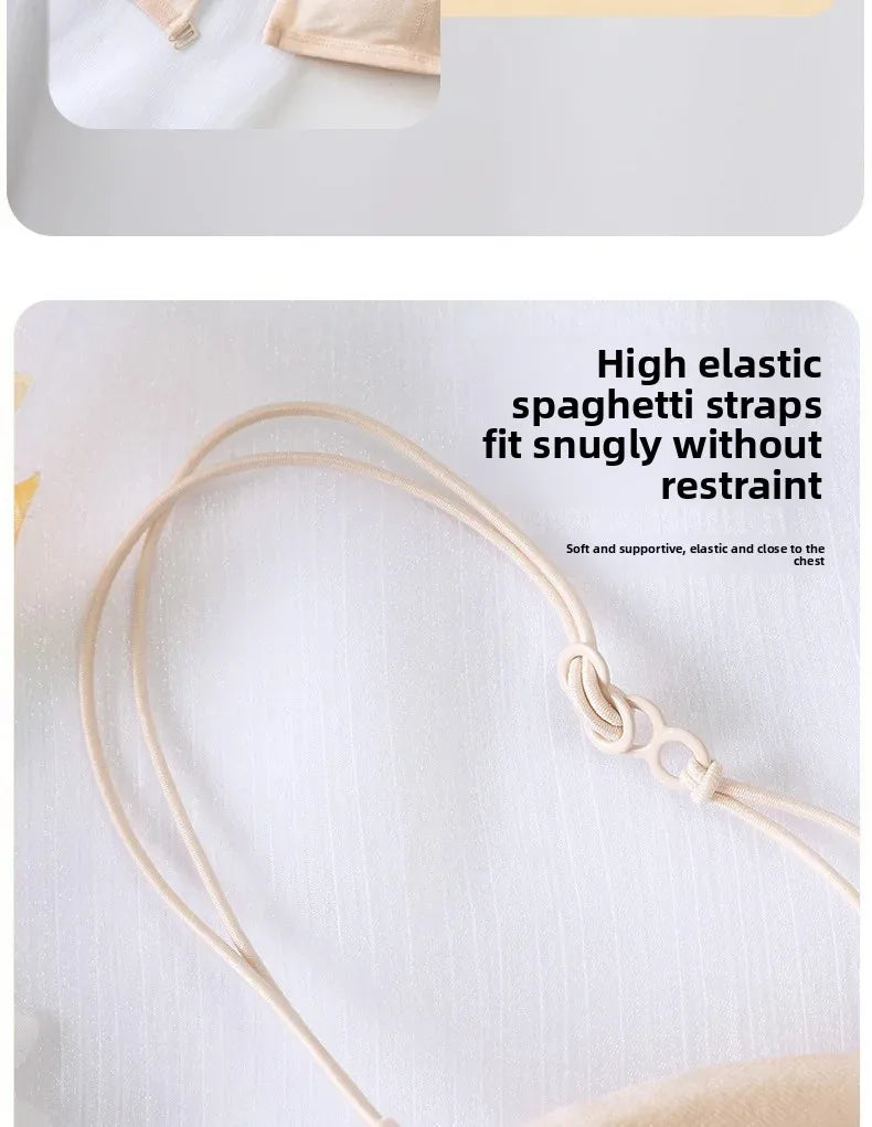 Summer Hit Low Cut Backless Pure Cotton Wrap Chest Bra Women's Sexy Interest Triangle Cup Strapless Underwear Intimate Apparel