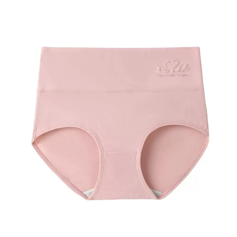 Plus Size M-5XL 4Pcs/Set High Waist Cotton Panties Women Body Shaper Underwear Soft Print Girls Briefs Slimming Female Lingerie