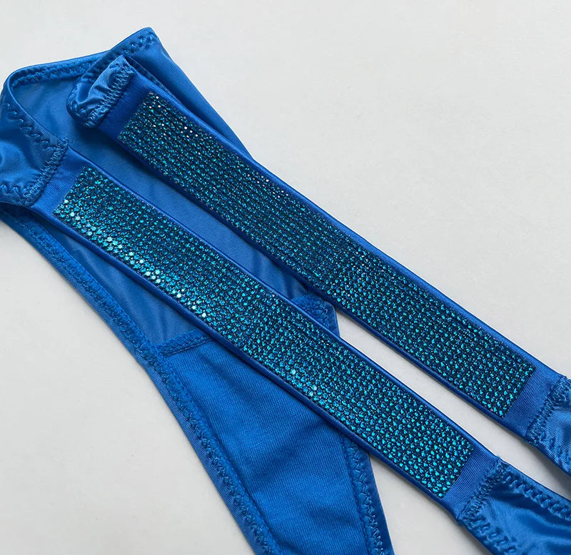 INTIMO SECRETS Rhinestone Thong Panties – Low Waist T-Back (S-XL)