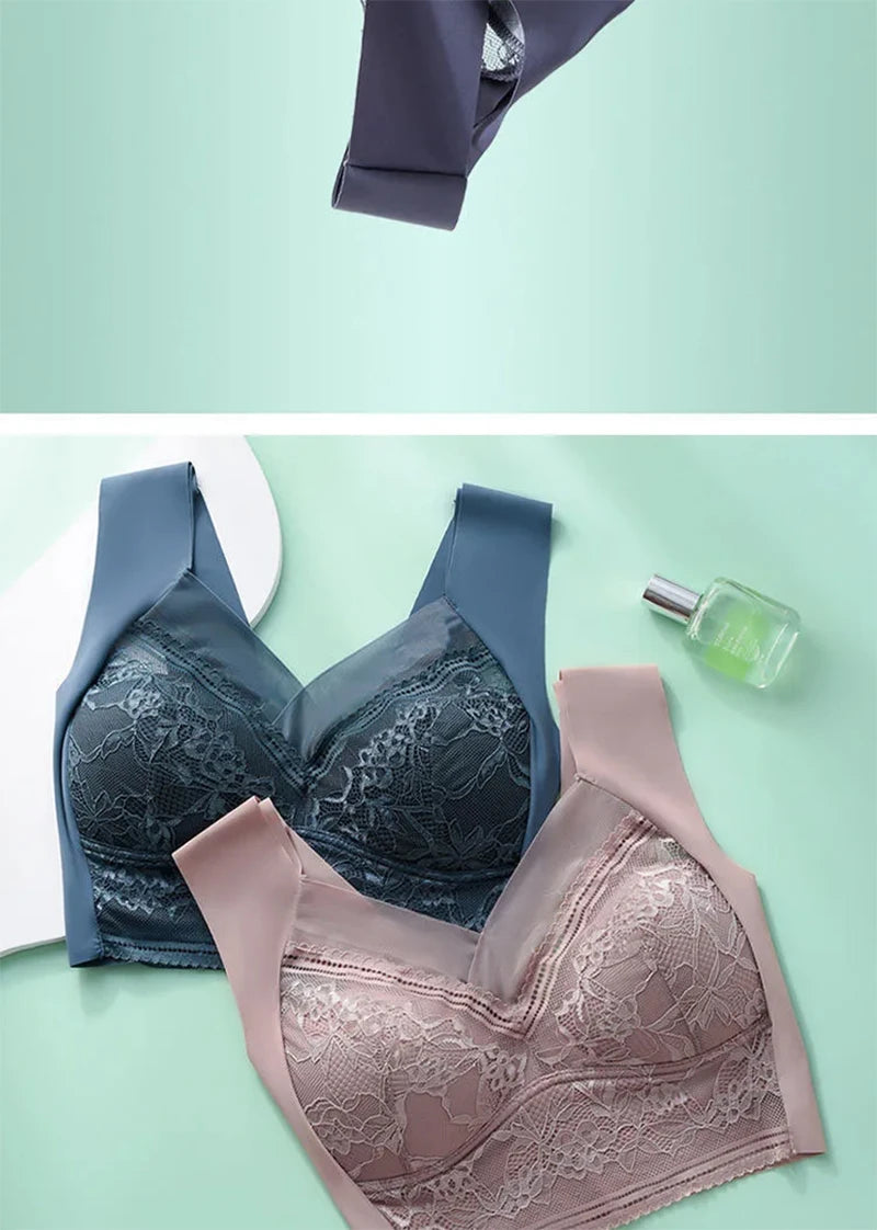 INTIMO SECRETS Wireless Lace Bra – Large Size Summer Bralette for Women
