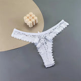 INTIMO SECRETS 3PCS Lace Thongs – Transparent Mid-Waist G-Strings Plus Size