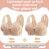 INTIMO SECRETS Women’s Floral Wireless Bra – Breathable Comfortable Front-Button Traceless