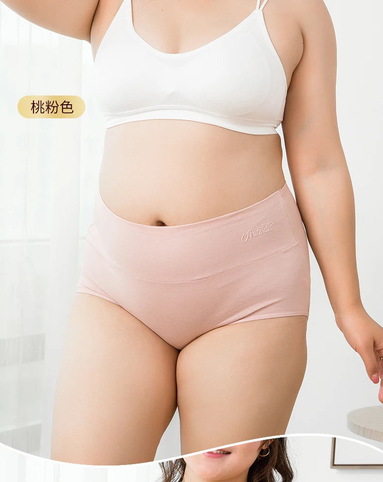 4Pcs High Waist Cotton Panties Women Underwear Body Shaper Soft Ladies Briefs Plus Size Sexy Panty Female Breathable Lingerie