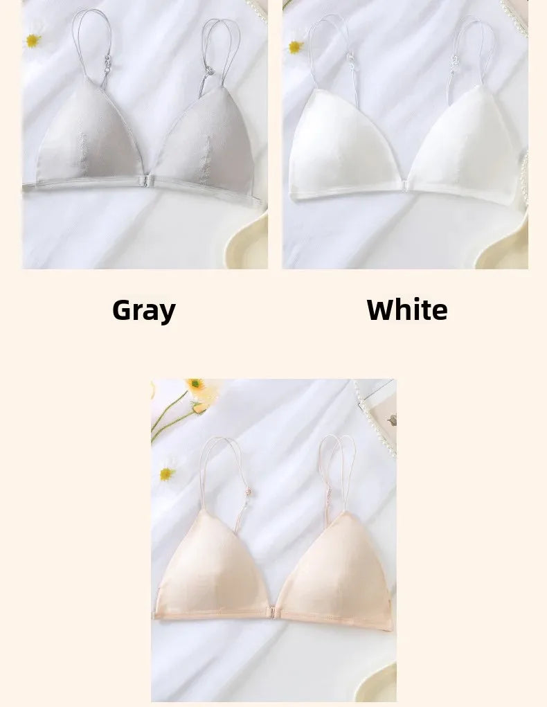 Summer Hit Low Cut Backless Pure Cotton Wrap Chest Bra Women's Sexy Interest Triangle Cup Strapless Underwear Intimate Apparel