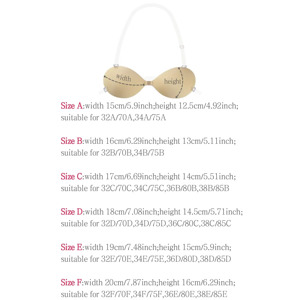 INTIMO SECRETS Push-Up Invisible Stick-On Bra – Strapless Seamless Lingerie & Underwear Accessory for Women