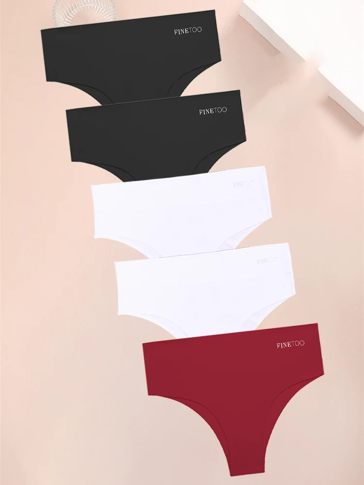 FINETOO 5PCS Women Seamless Plus Size Underwear Sexy High Waist Briefs Female Stretch Comfortable Traceless Lingerie XL-XXXXXL