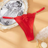 INTIMO SECRETS Women’s Sexy Low-Waist Thong – Mesh G-String, Seamless Bow Underwear