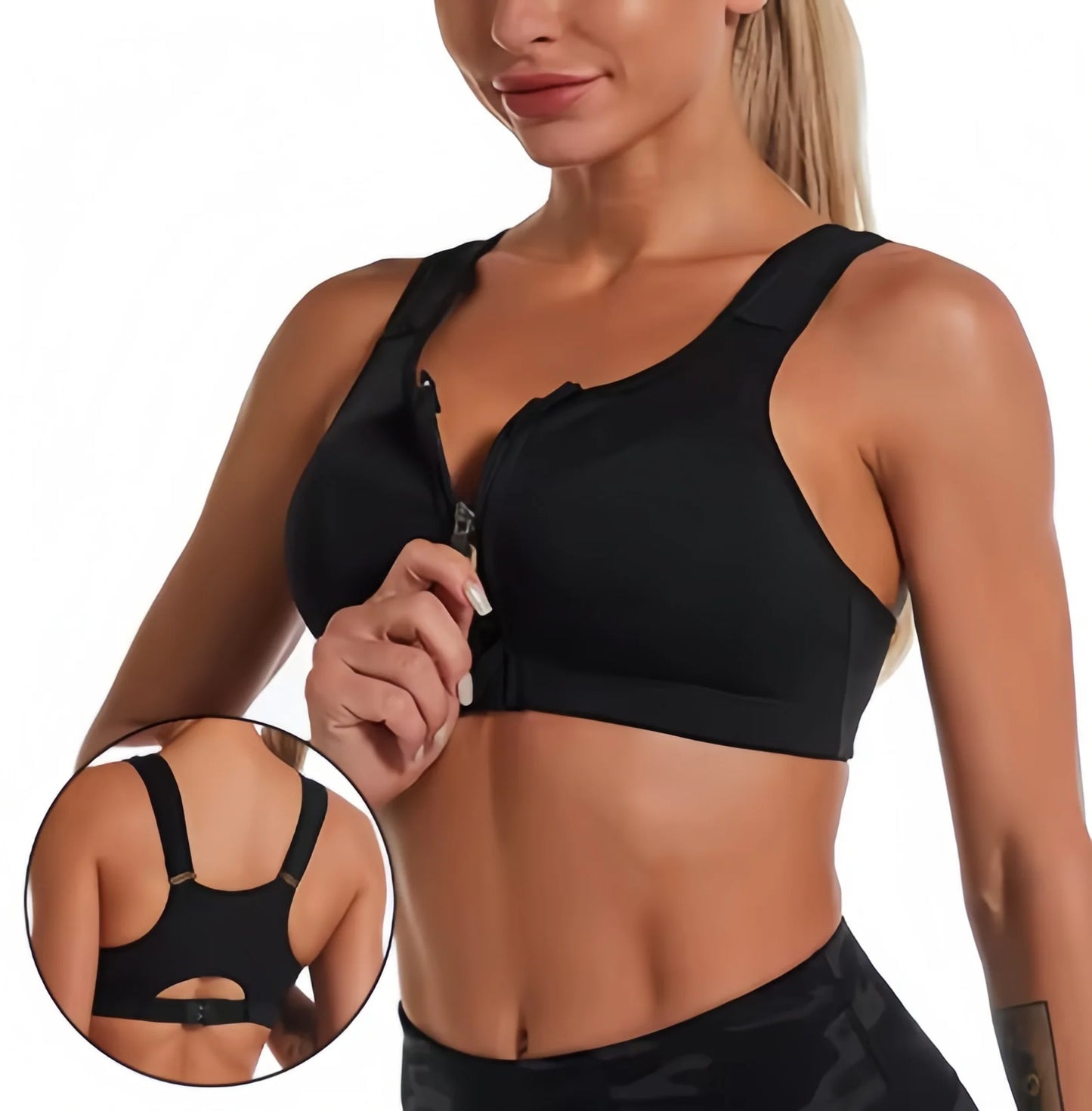 INTIMO SECRETS Women’s Deep U Sports Bra – Shockproof Yoga & Fitness Top