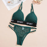 INTIMO SECRETS Dot Lace Push-Up Bralette – Wireless V-Neck Women’s Bra