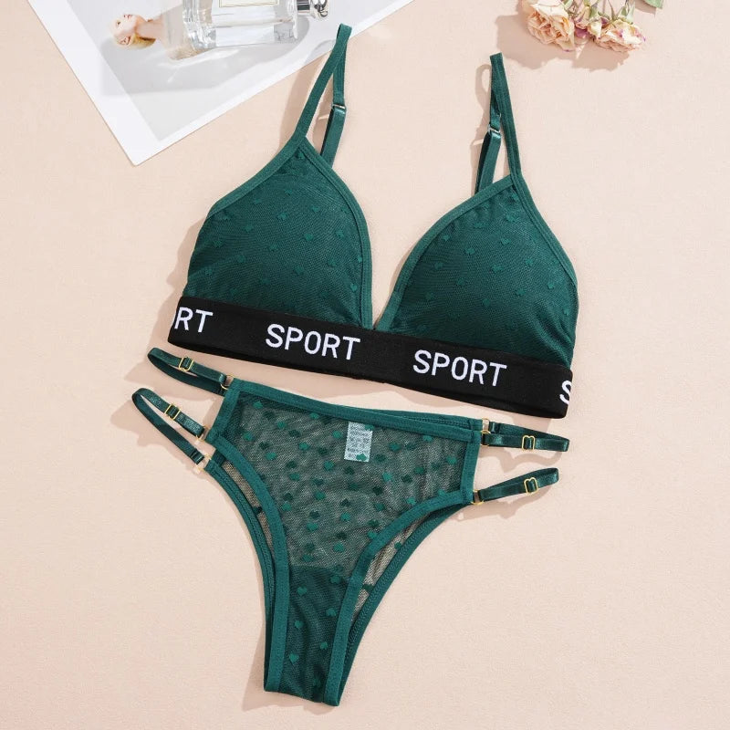 INTIMO SECRETS Dot Lace Push-Up Bralette – Wireless V-Neck Women’s Bra