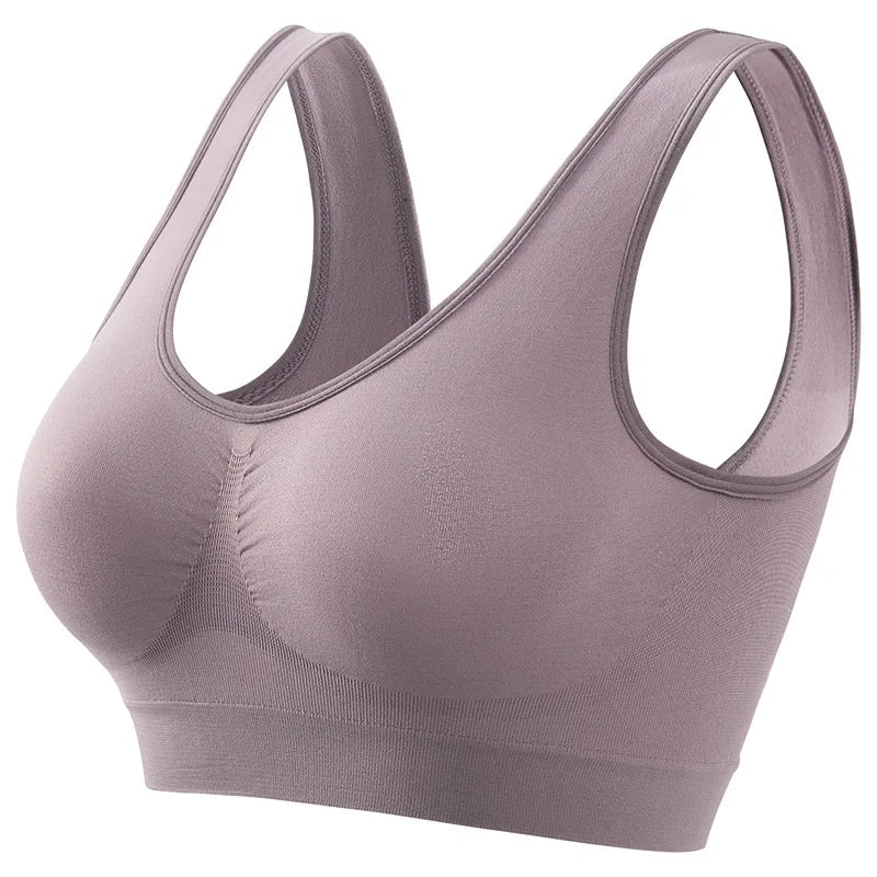 INTIMO SECRETS Women’s Large-Size Seamless Sports Bra – Removable Pad Yoga Vest