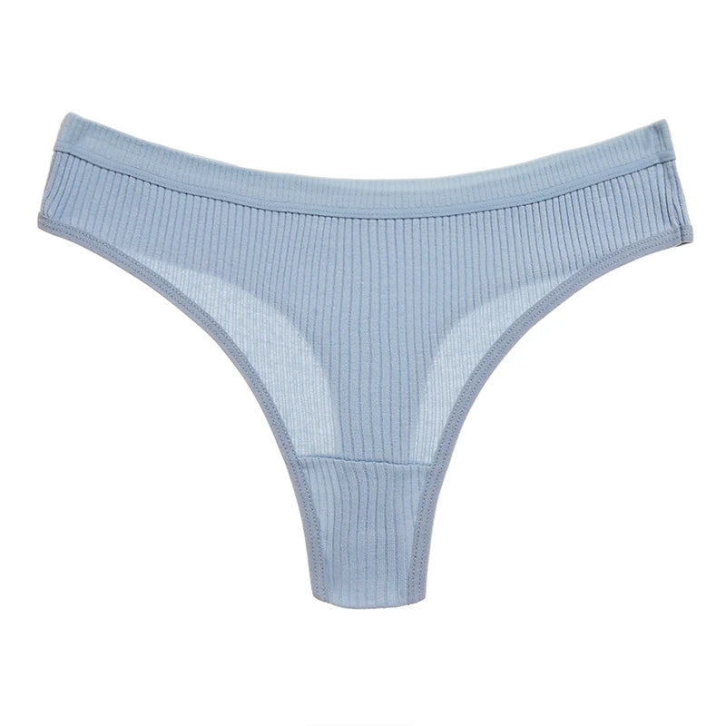 INTIMO SECRETS 4PCS Cotton Thongs – Striped G-String Underwear for Women