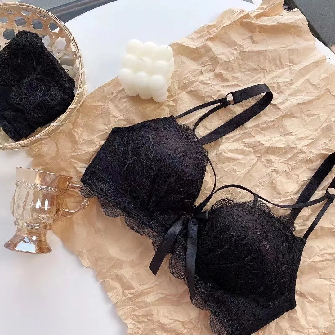 INTIMO SECRETS Women’s Lace Push-Up Bra – Small Bust Anti-Sag Active Bra