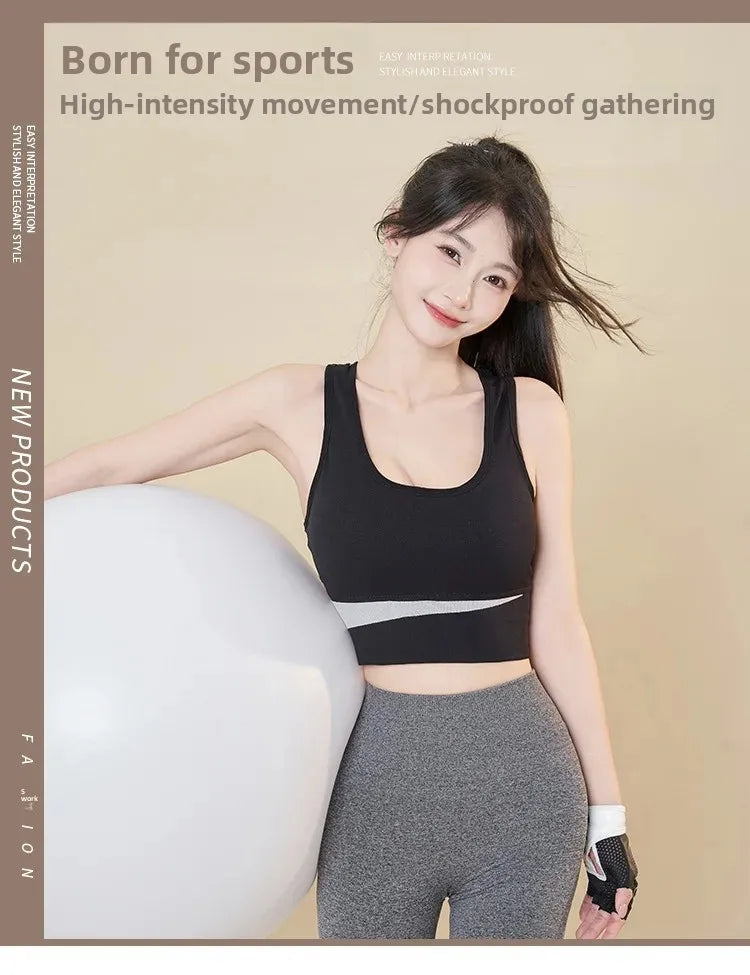 INTIMO SECRETS Women’s High-Impact Sports Bra – Large Size Wire-Free Yoga & Running Top