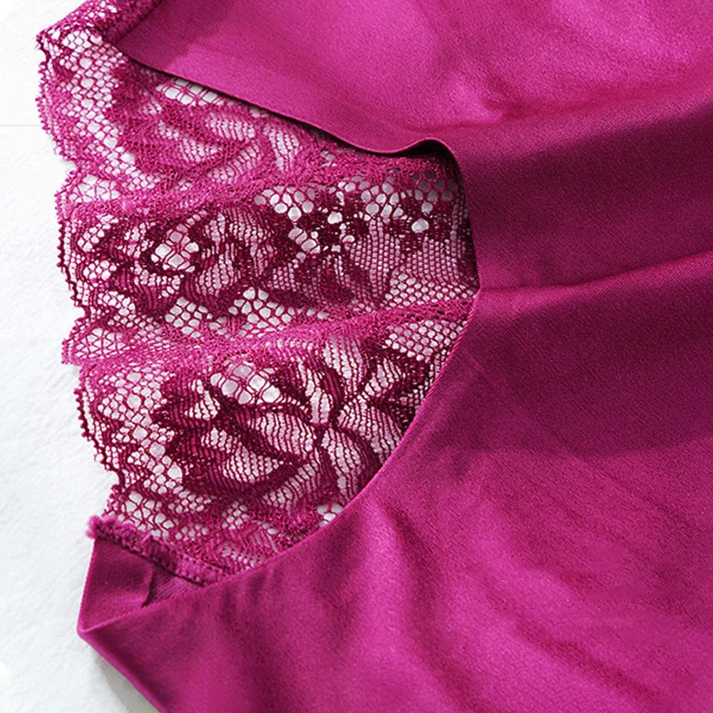 INTIMO SECRETS Women’s Lace Silk Low-Rise Plus-Size Panties (4XL)