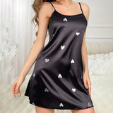 Ladies Sexy Sling Nightgown Nightdress Women's Sexy Lingerie Silk Satin Sleepwear Floral Pinting Nightwear Homewear Mini Dress