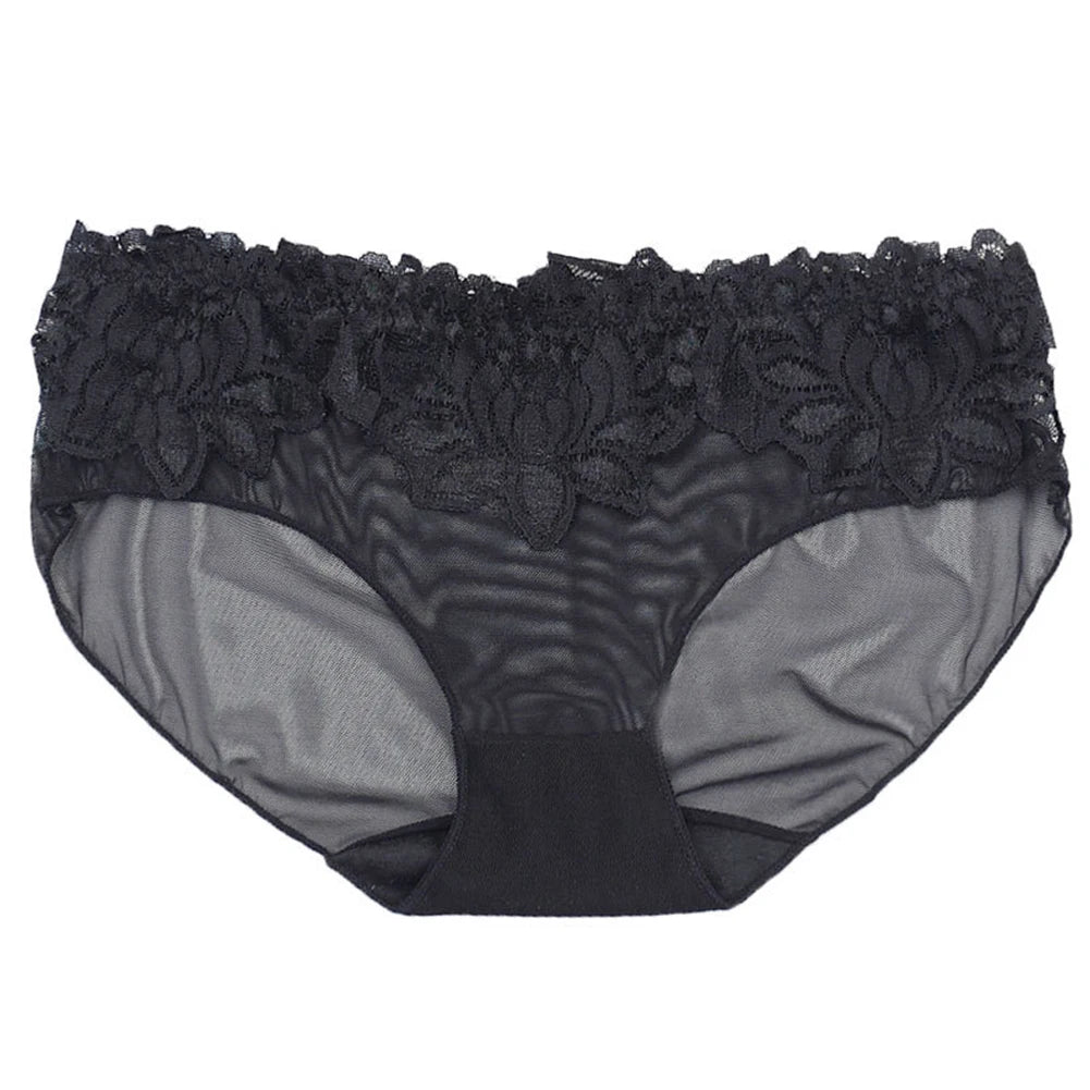INTIMO SECRETS Women’s Low-Rise Mesh Lace Briefs – Sexy See-Through Panties
