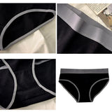 3Pcs/set Women's Panties Cotton Sports Briefs Middle Waist Solid Color Underwear Soft Breathable Underpants Female Sexy Lingerie