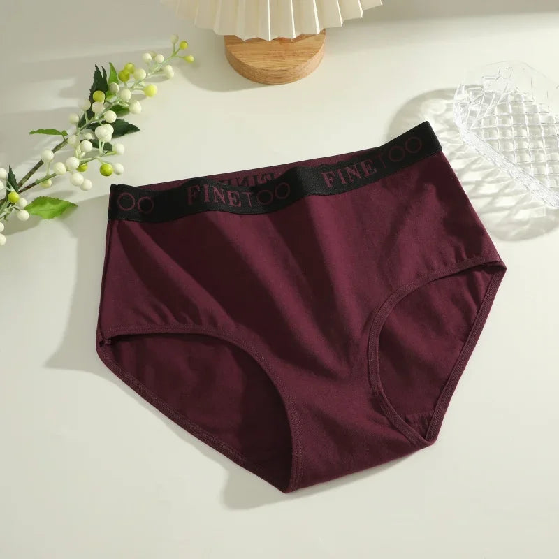 Finetoo 3Pcs Women's Cotton Briefs Women Seamless Plus SizePanties Breathable Underwear Female Low Waist Soft Lingerie S-XXL