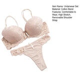 INTIMO SECRETS 2024 Floral Lace Push-Up Bra & Panties Set for Women