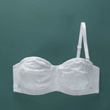 INTIMO SECRETS Women’s Mesh Lace Transparent Bra – Seamless Push-Up Invisible Lingerie for Wedding