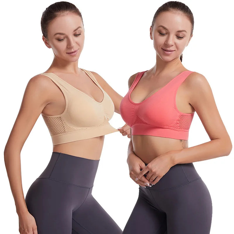 INTIMO SECRETS Women’s Seamless Wireless Yoga Bra – Breathable Push-Up Sports Vest