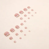 24pcs/set short square fake nails for women cute bride heart white french tips faux ongles y2k press on false nail supplies