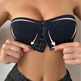 INTIMO SECRETS Women’s Black Removable Padded Ice Silk Traceless Strapless Bra – Wire-Free Seamless Underwear