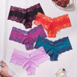 INTIMO SECRETS 5-Pack Plus-Size Floral Lace Panties – Sexy Women’s Briefs 1XL-4XL