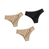 3Pcs/Set Seamless Panties Women Underwear Ice Silk Underpants Low Rise Female Solid Color Ultra-thin Sexy Lingerie