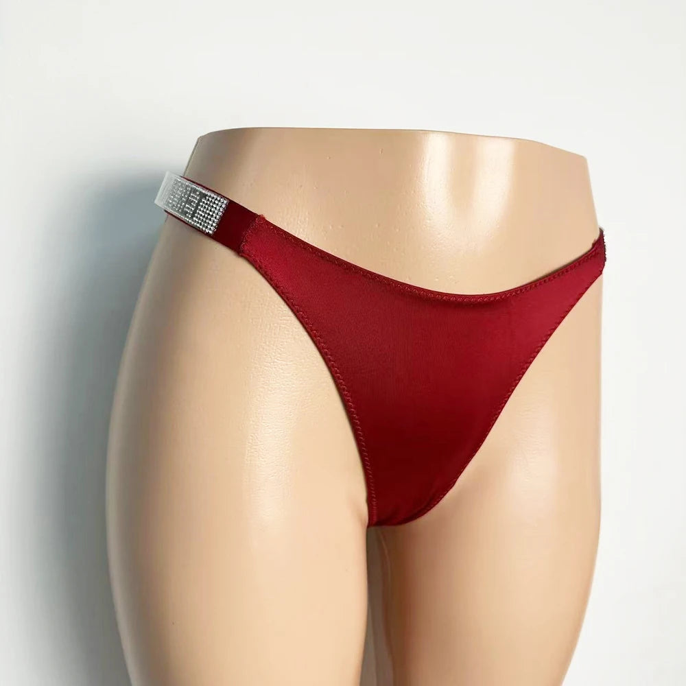 INTIMO SECRETS Rhinestone Thongs – Sexy Low-Waist G-String Underwear for Women