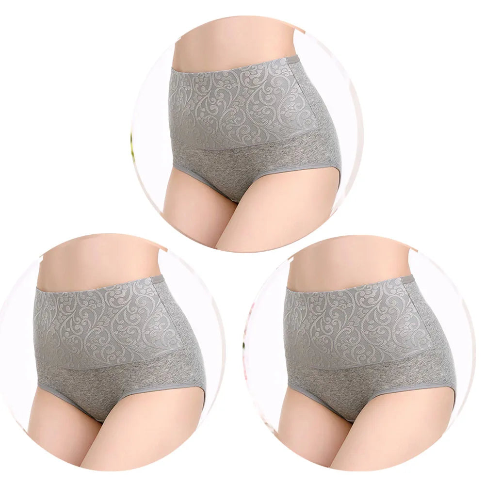 INTIMO SECRETS 3-Pack Women’s High-Waist Cotton Briefs – Breathable & Comfortable