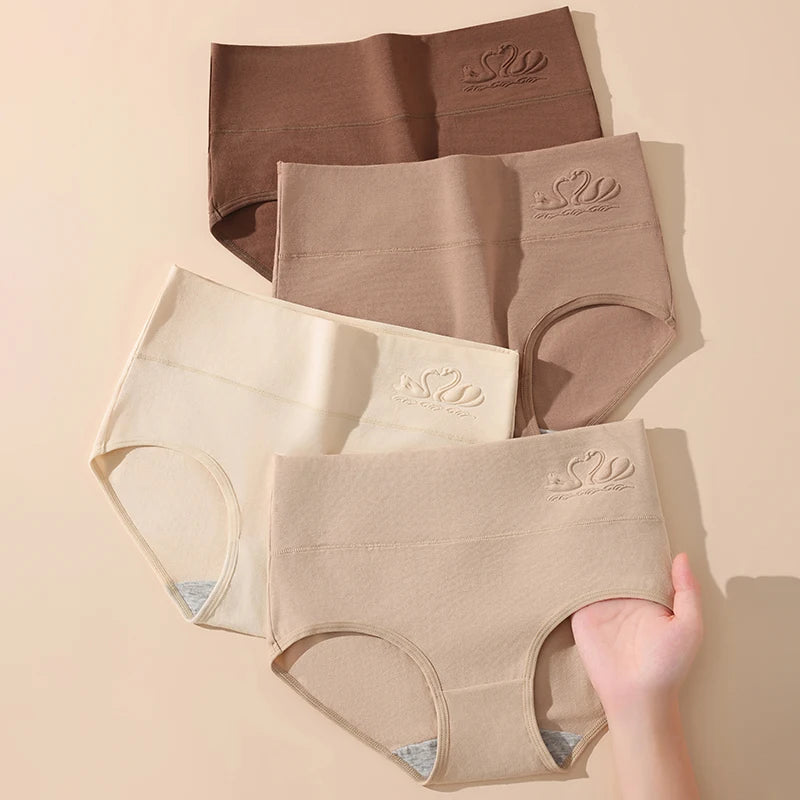 INTIMO SECRETS 4PCS High Waist Cotton Panties – Plus Size Women’s Lingerie 4XL
