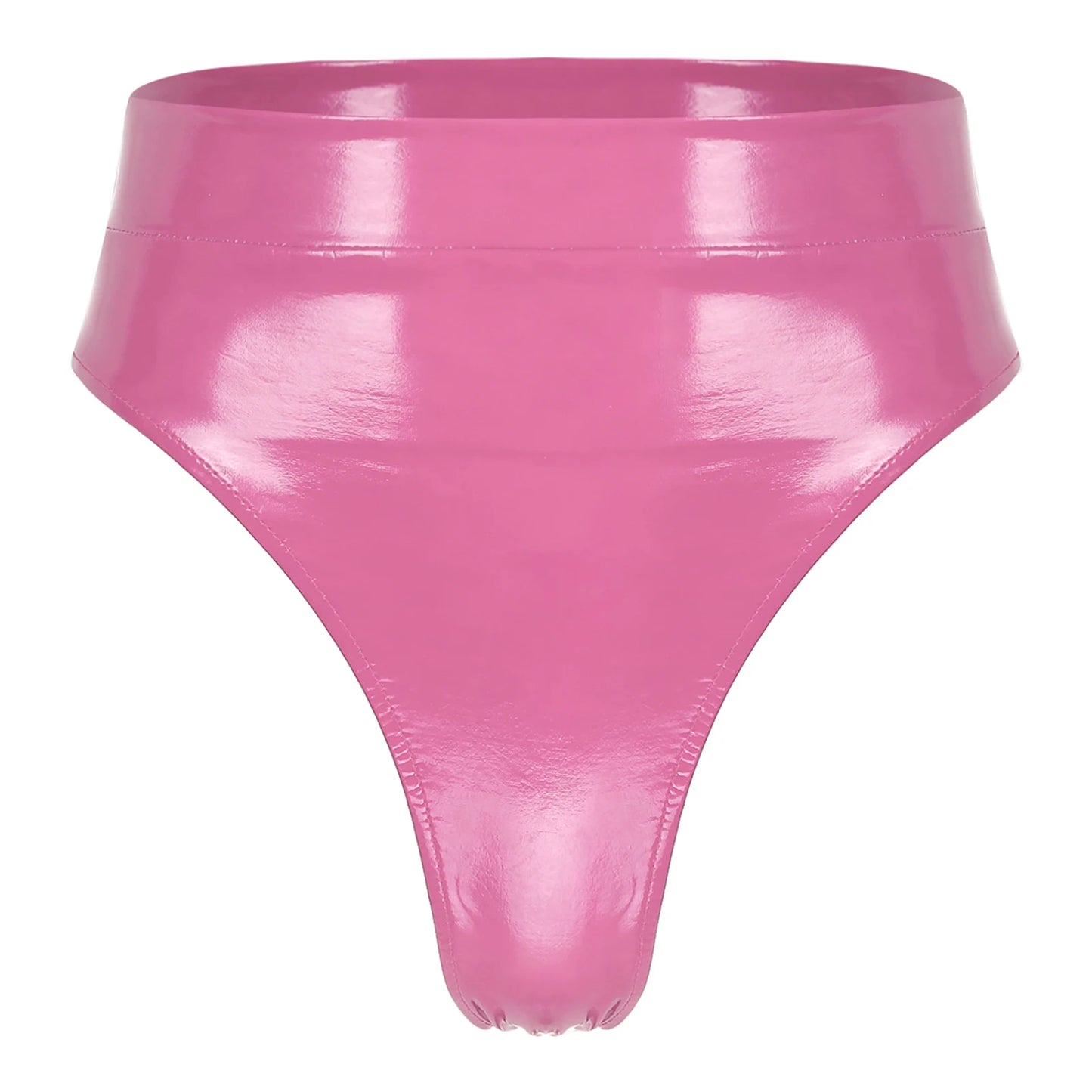 Womens Adult Sexy Thong Latex Panties Lingerie Wet Look Patent Leather Briefs Underwear Buckle Belted Pole Dance PVC Panties