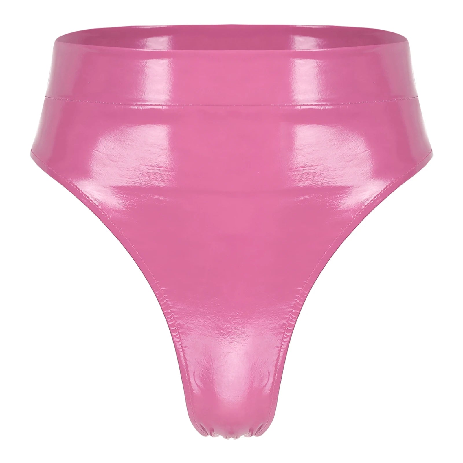 Womens Adult Sexy Thong Latex Panties Lingerie Wet Look Patent Leather Briefs Underwear Buckle Belted Pole Dance PVC Panties